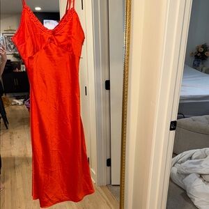 Satin  Slip Dress with Spaghetti Straps